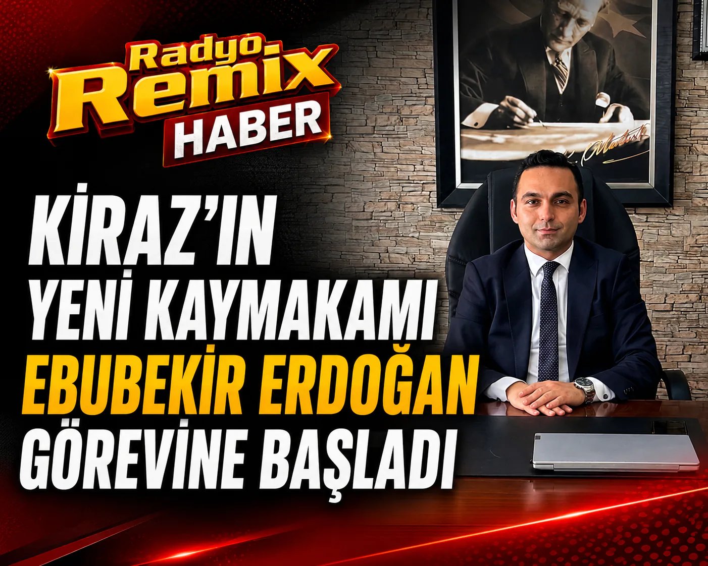 Kiraz’ın Yeni Kaymakamı Ebubekir Erdoğan Görevine Başladı