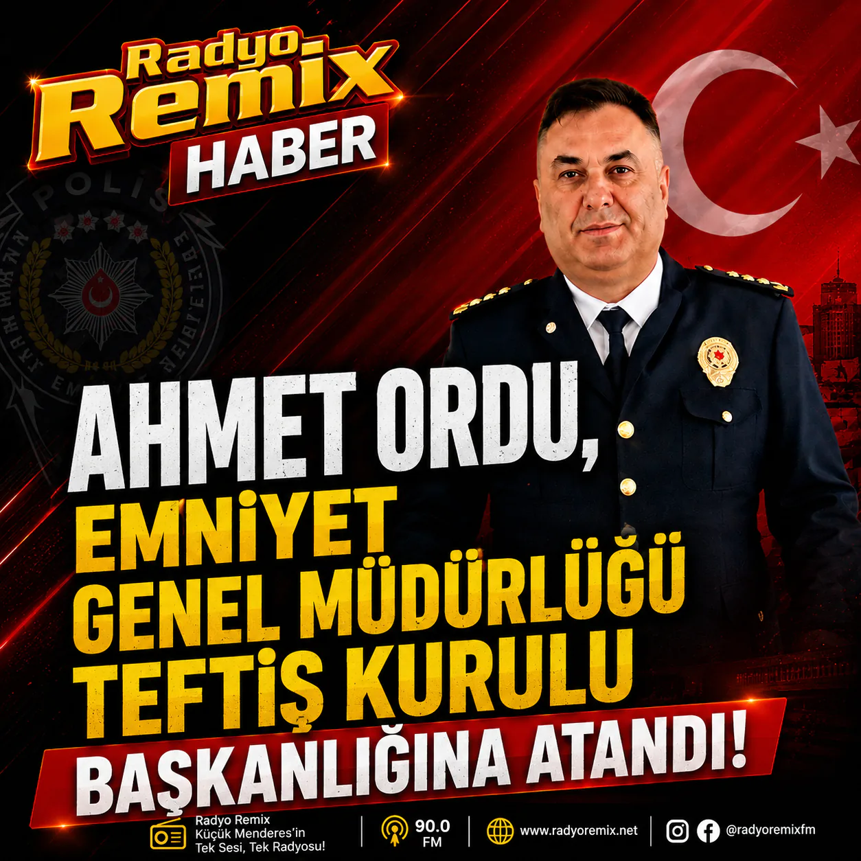AHMET ORDU, EMNİYET GENEL MÜDÜRLÜĞÜ TEFTİŞ KURULU BAŞKANLIĞINA ATANDI