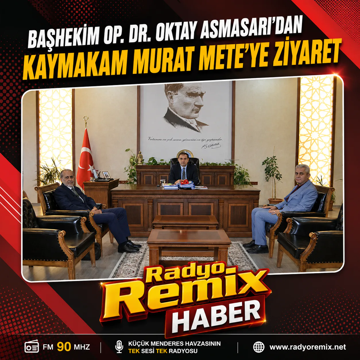 Başhekim Op. Dr. Oktay Asmasarı’dan Bayındır Kaymakamı Murat Mete’ye Ziyaret