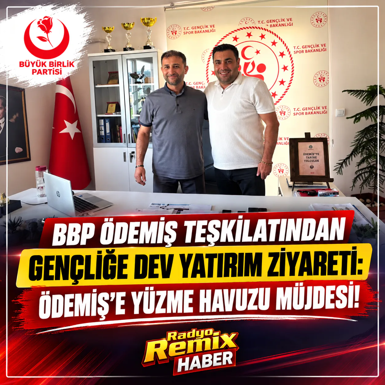 BBP Ödemiş Teşkilatından Gençliğe Dev Yatırım Ziyareti: Ödemiş’e Yüzme Havuzu Müjdesi!