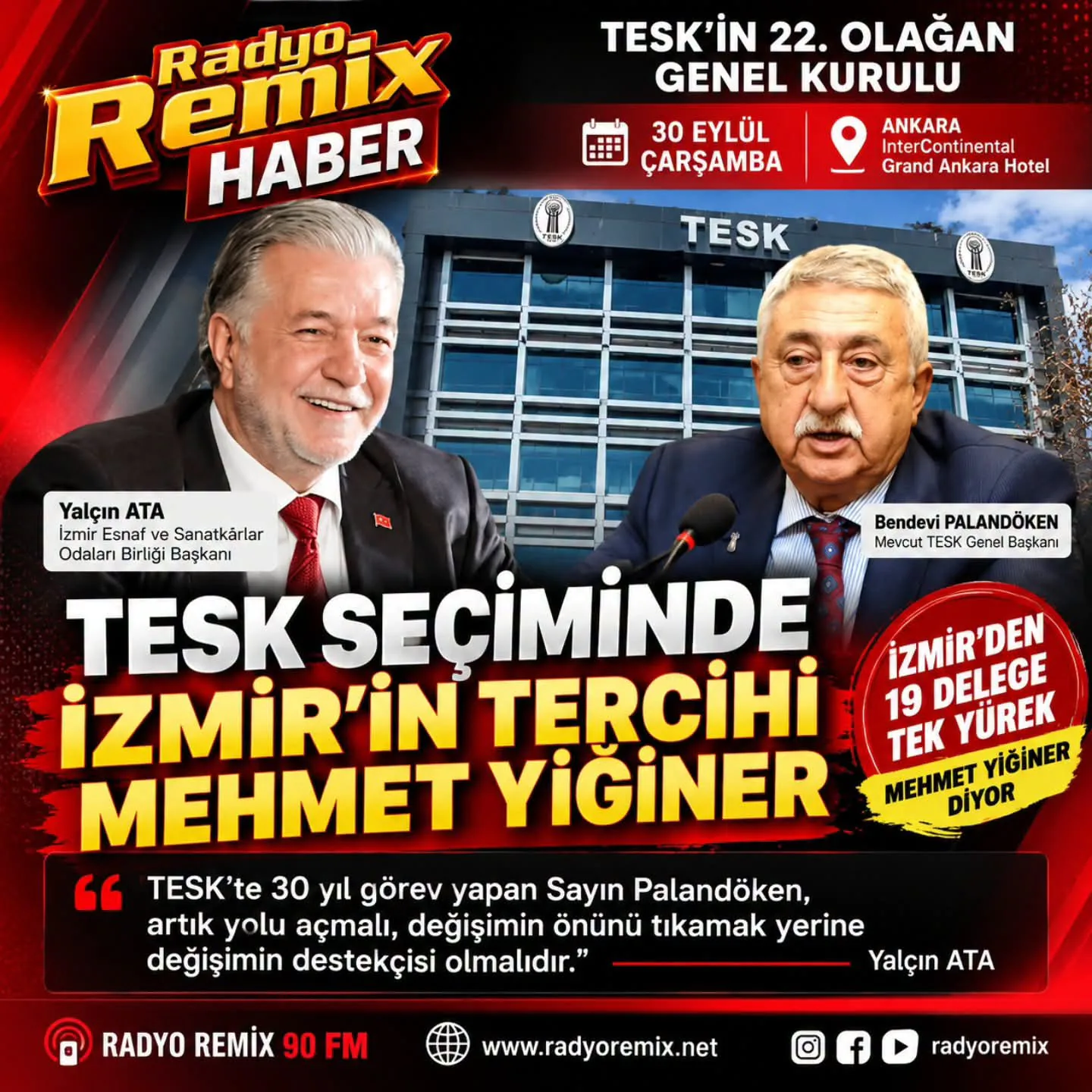 TESK SEÇİMİNDE İZMİR’İN TERCİHİ MEHMET YİĞİNER