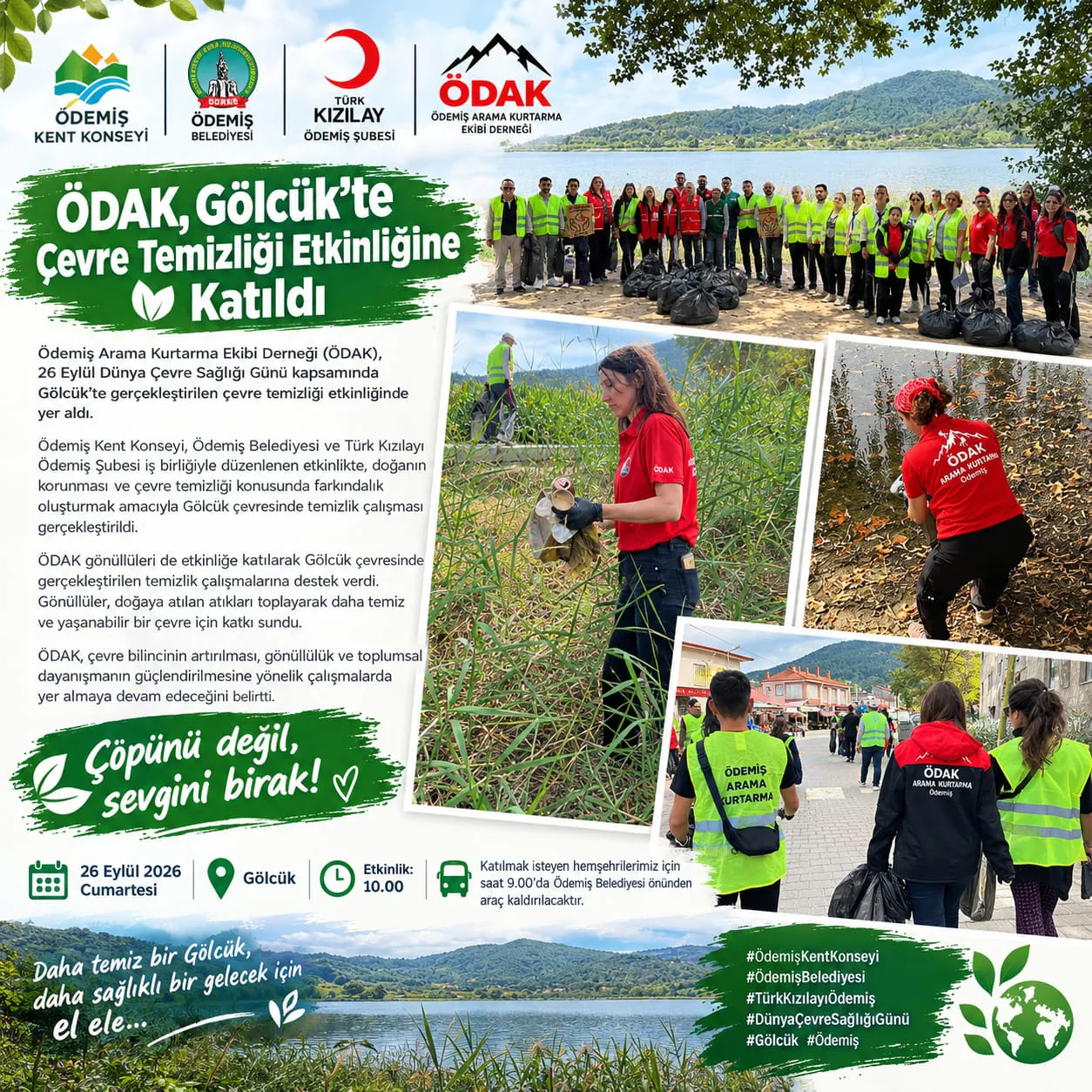ÖDAK, Gölcük’te Çevre Temizliği Etkinliğine Katıldı
