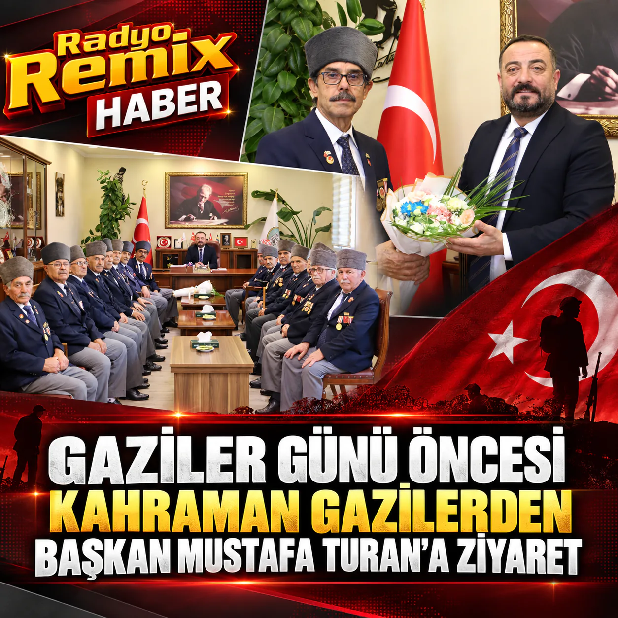 Gaziler Günü Öncesi Kahraman Gazilerden Başkan Mustafa Turan’a Ziyaret