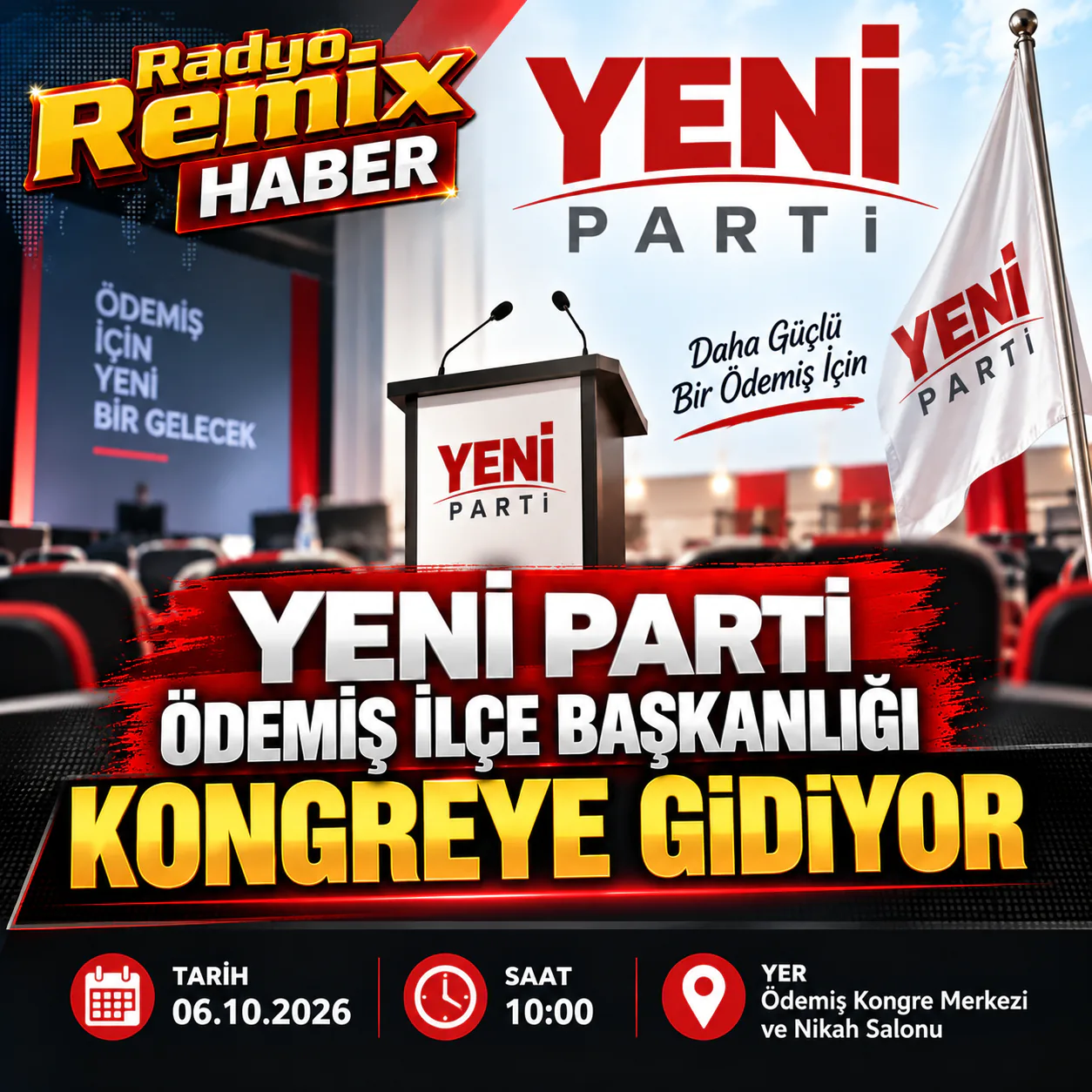 Yeni Parti Ödemiş İlçe Başkanlığı Kongreye Gidiyor