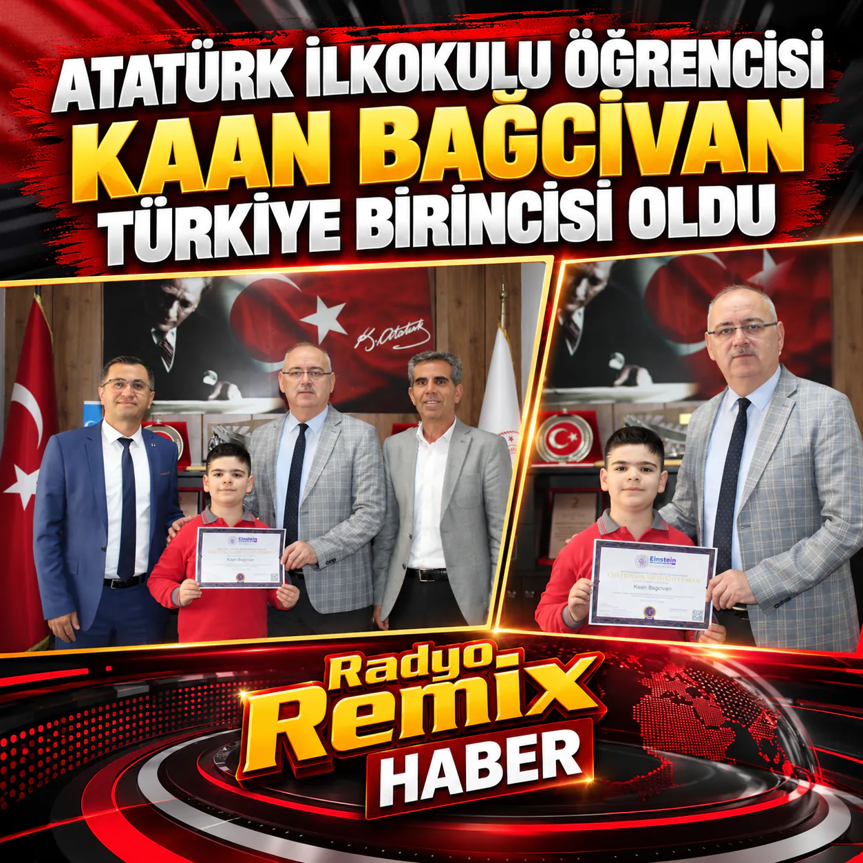 Atatürk İlkokulu Öğrencisi Kaan Bağcivan Türkiye Birincisi Oldu