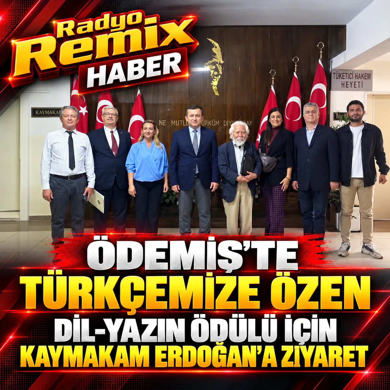 Ödemiş’te Türkçemize Özen Dil-Yazın Ödülü İçin Kaymakam Erdoğan’a Ziyaret
