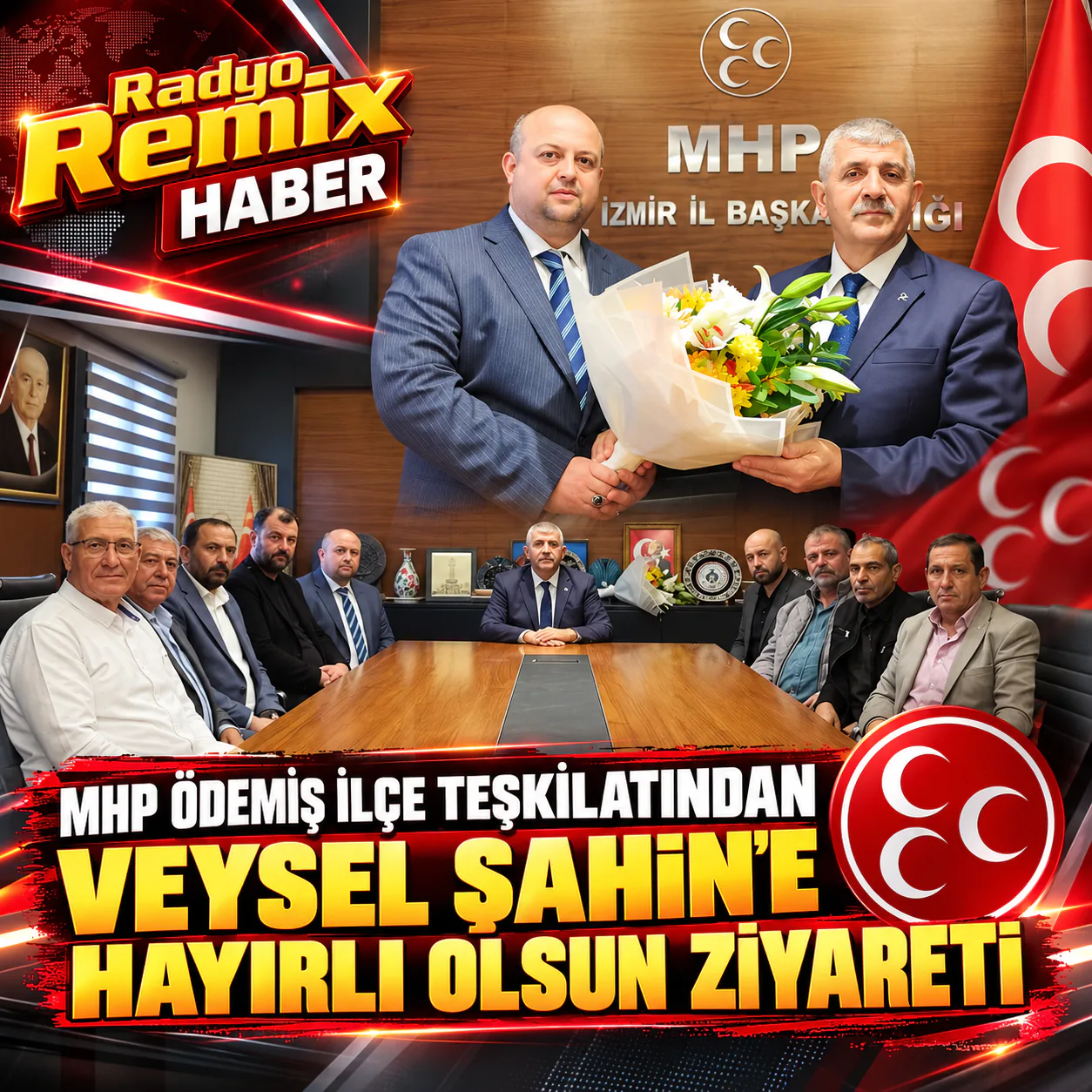MHP Ödemiş İlçe Teşkilatından Veysel Şahin’e Hayırlı Olsun Ziyareti