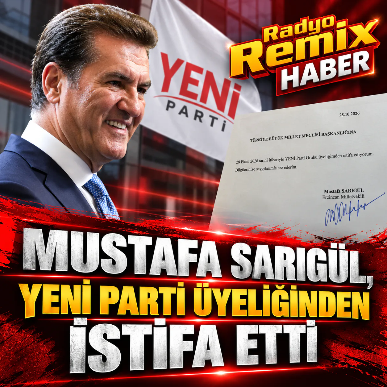 Mustafa Sarıgül, YENİ Parti Üyeliğinden İstifa Etti