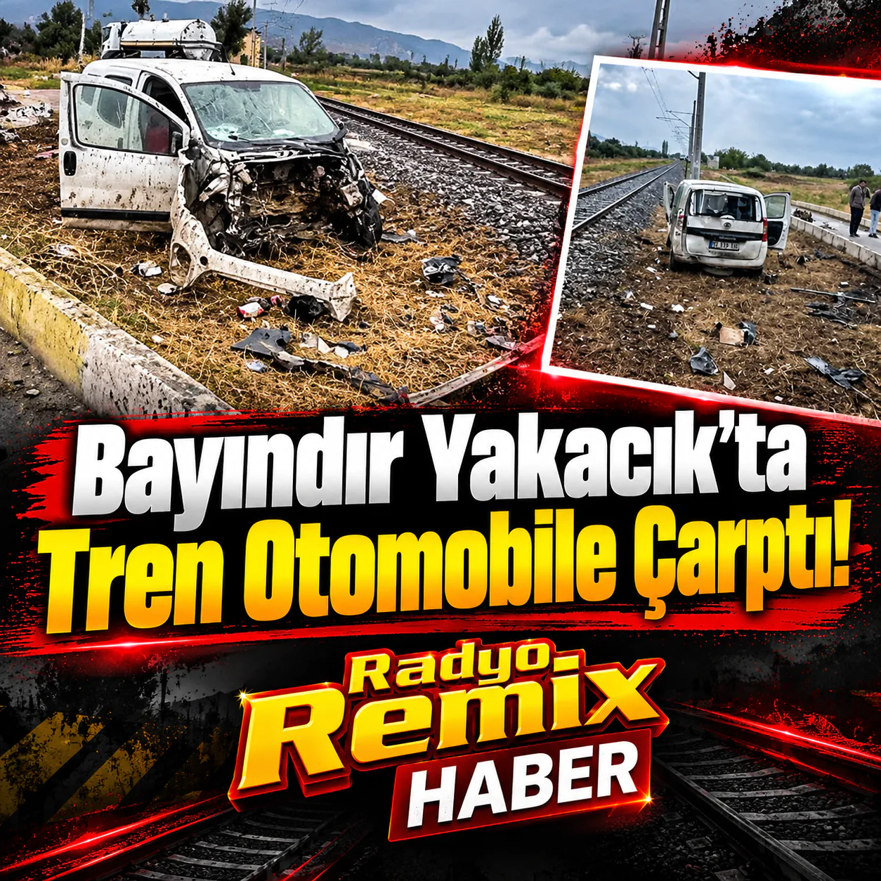 Bayındır Yakacık’ta Tren Otomobile Çarptı!