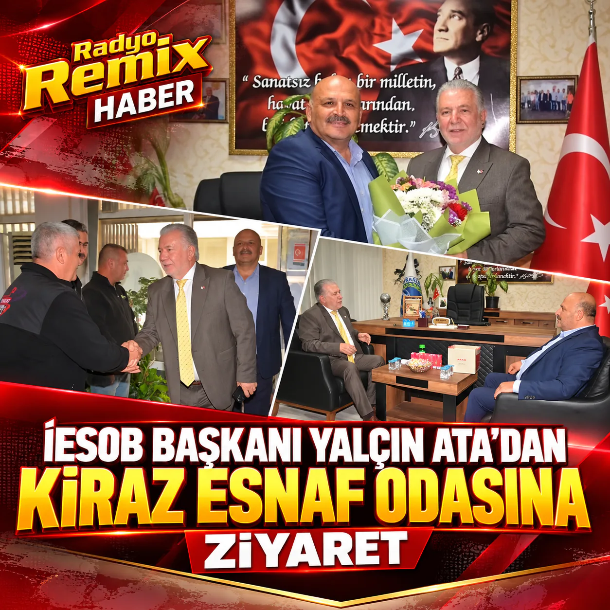 İESOB Başkanı Yalçın Ata’dan Kiraz Esnaf Odasına Ziyaret