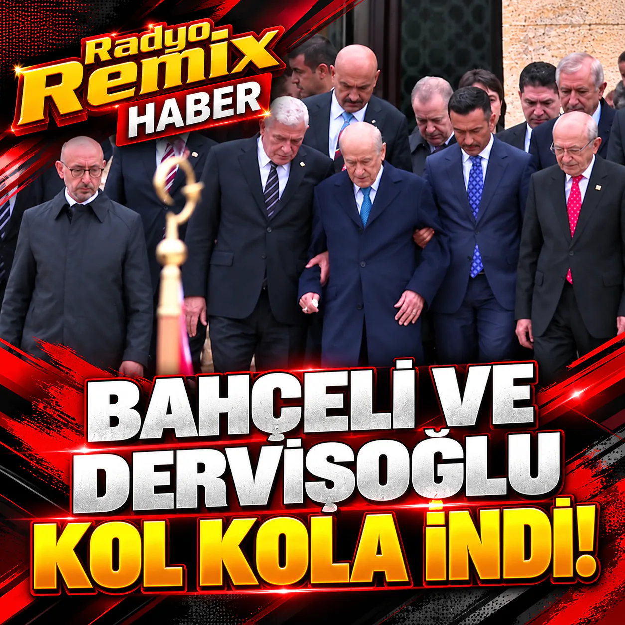 Bahçeli ve Dervişoğlu Anıtkabir’de Kol Kola İndi