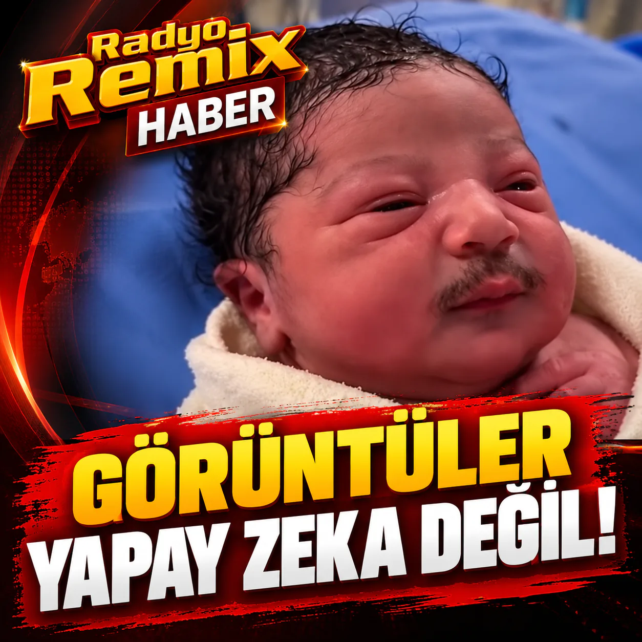 Görüntüler Yapay Zekâ Değil! Bıyıklı Doğan Bebek Doktorları Şaşırttı